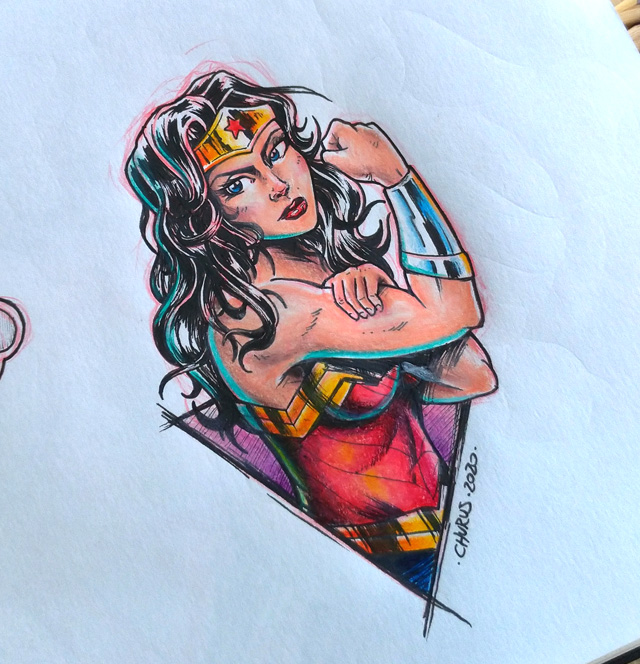 Mulher Maravilha, Fanart, Tattoo, Churus Savioli