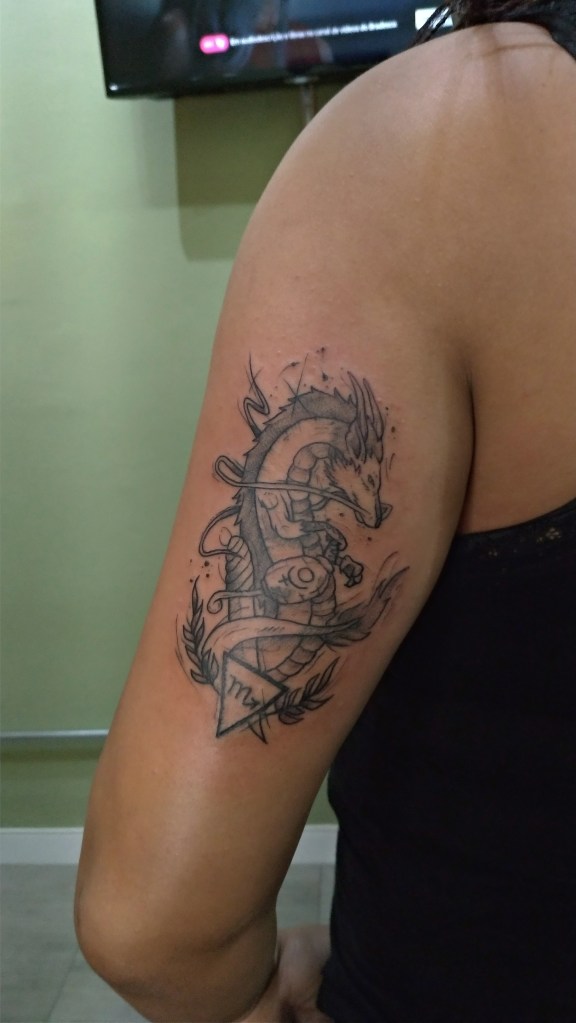 Churus Savioli, Signos, Sketch tattoo, Dragão, Studio Ghibli