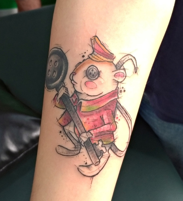 Coraline, Sketch tattoo, Fanart, Churus Savioli