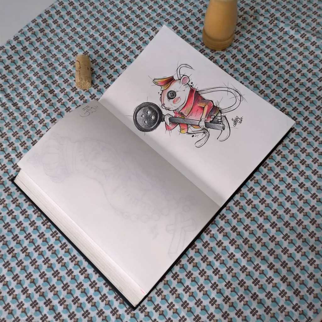 Coraline, Sketch tattoo, Fanart, Churus Savioli