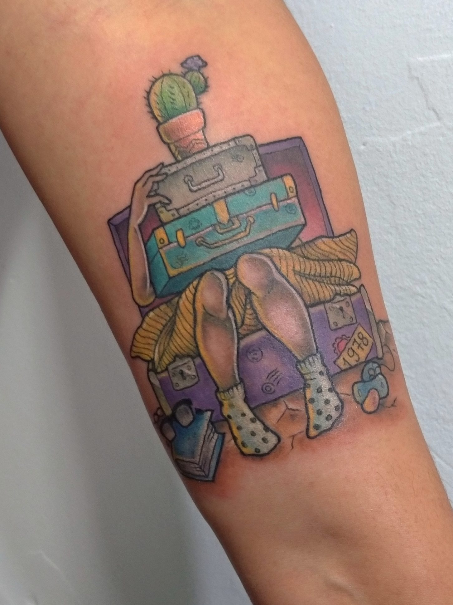 Viagem tattoo, tattoo Viagens, Malas, cacto tattoo