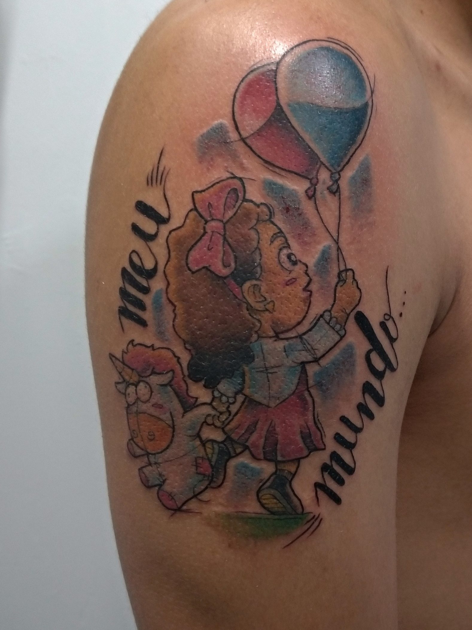 Churus Savioli, Newschool, Newschool tattoo, tatuagem homenagem filha, unicornio tattoo