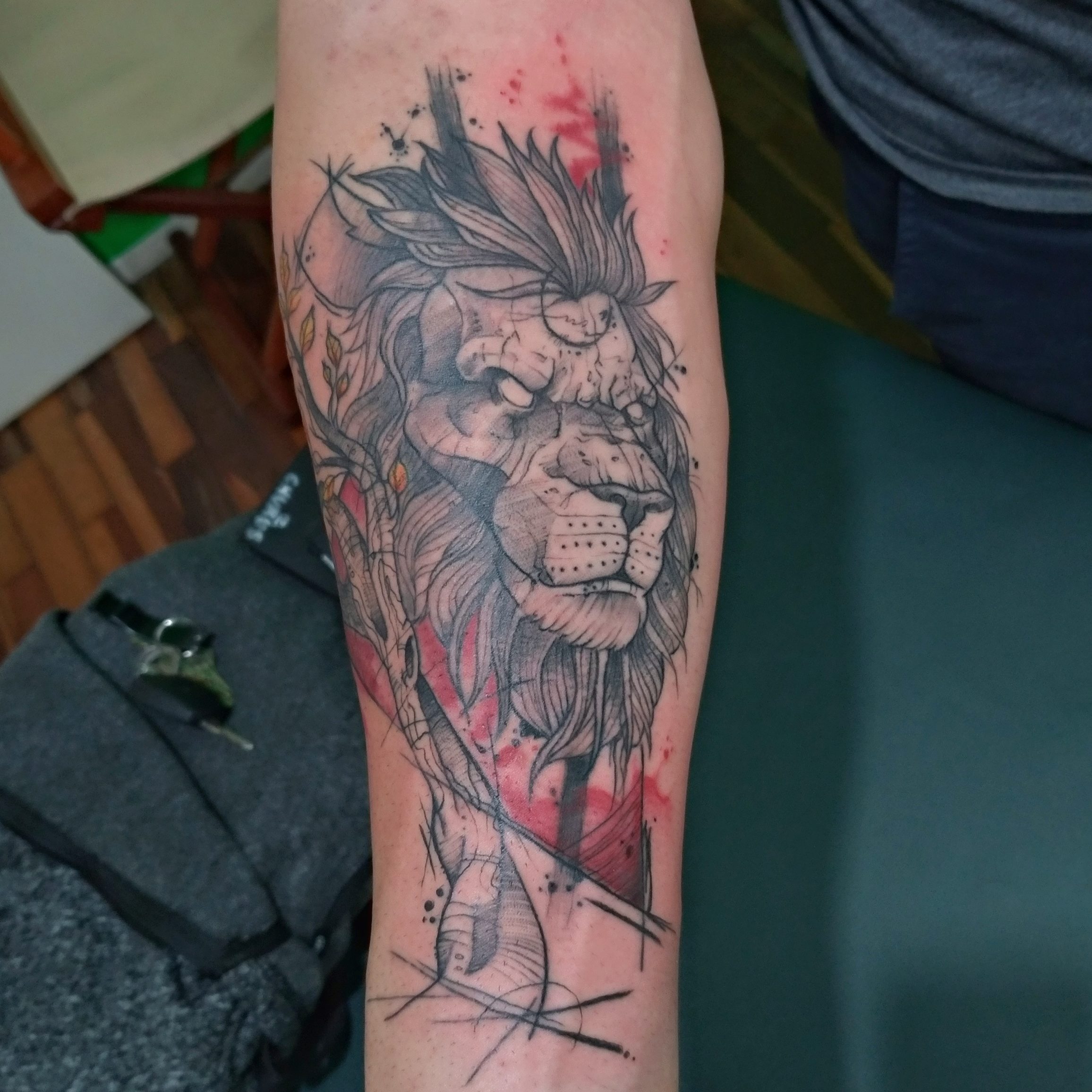 Churus Savioli, Leão tattoo, SKetch tattoo, Aquarela Tattoo, leão geometrico