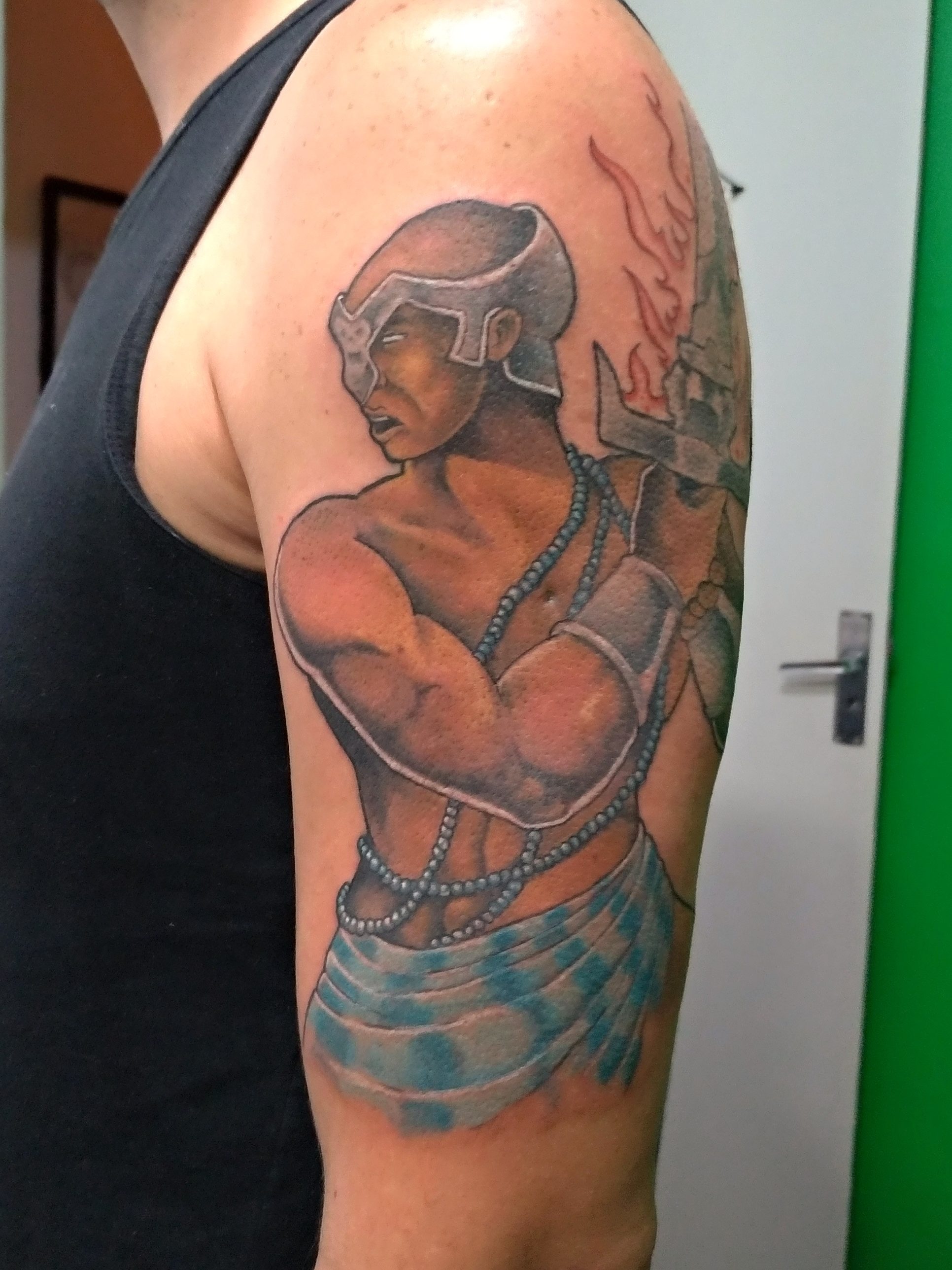 Churus Savioli, Ogum, Ogum tattoo, Tattoo colorida, Orixa tattoo